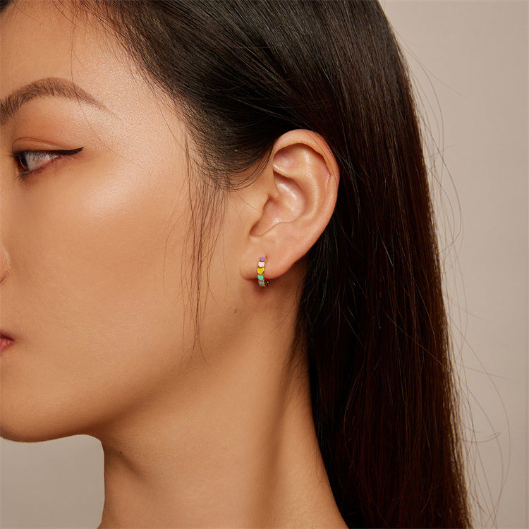 Rainbow Love Huggie Earrings