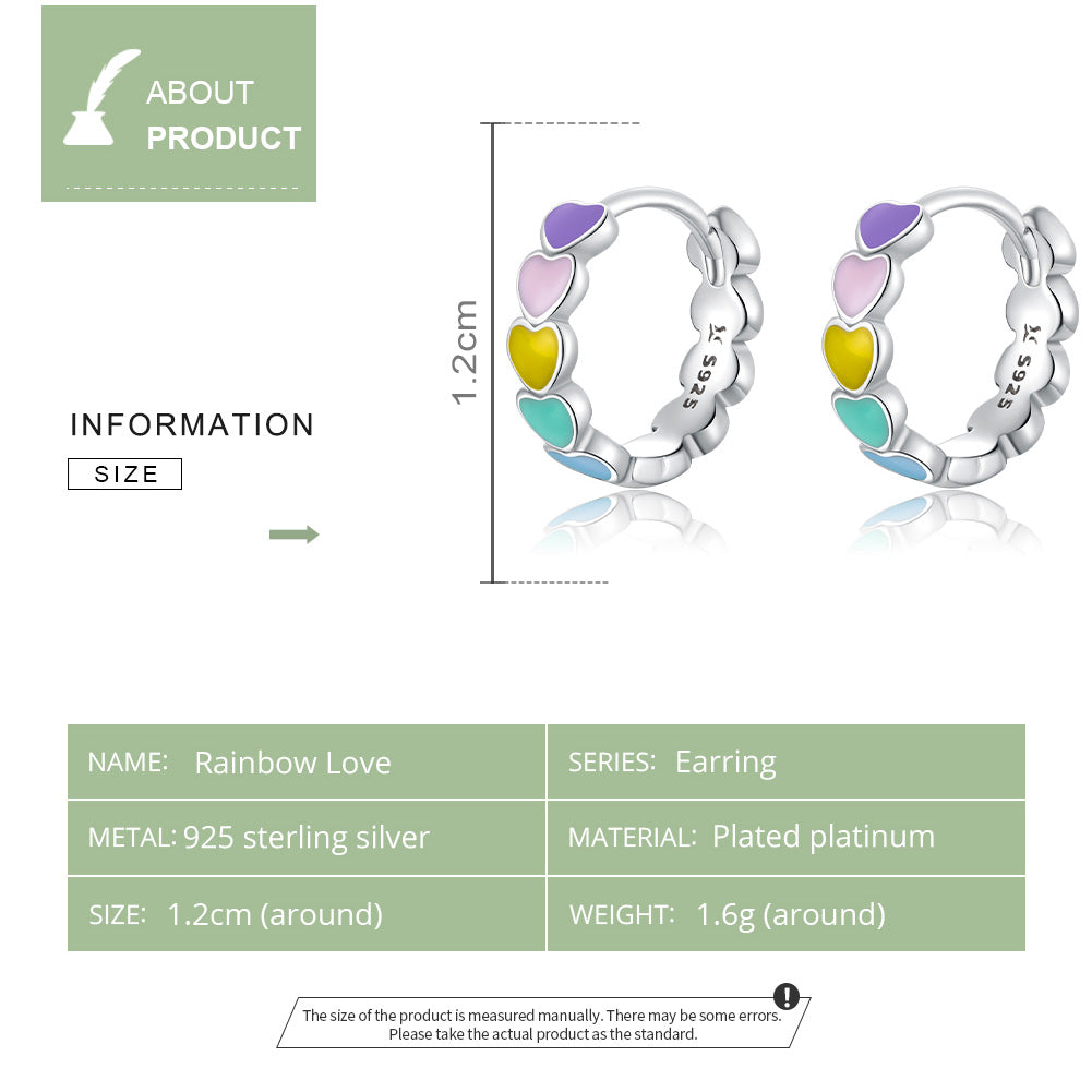 Rainbow Love Huggie Earrings