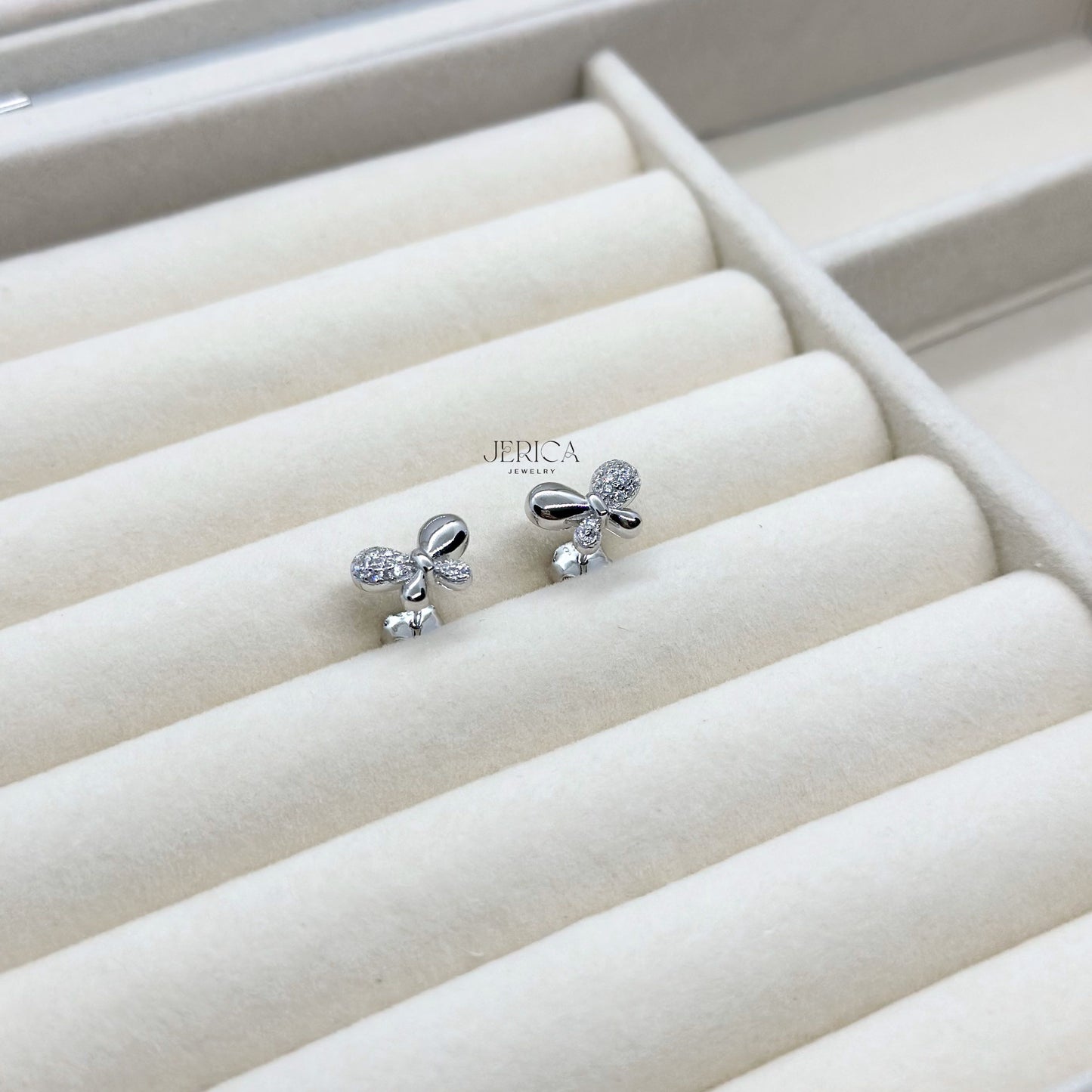 Bowknot Cubic Zirconia Stud Earrings