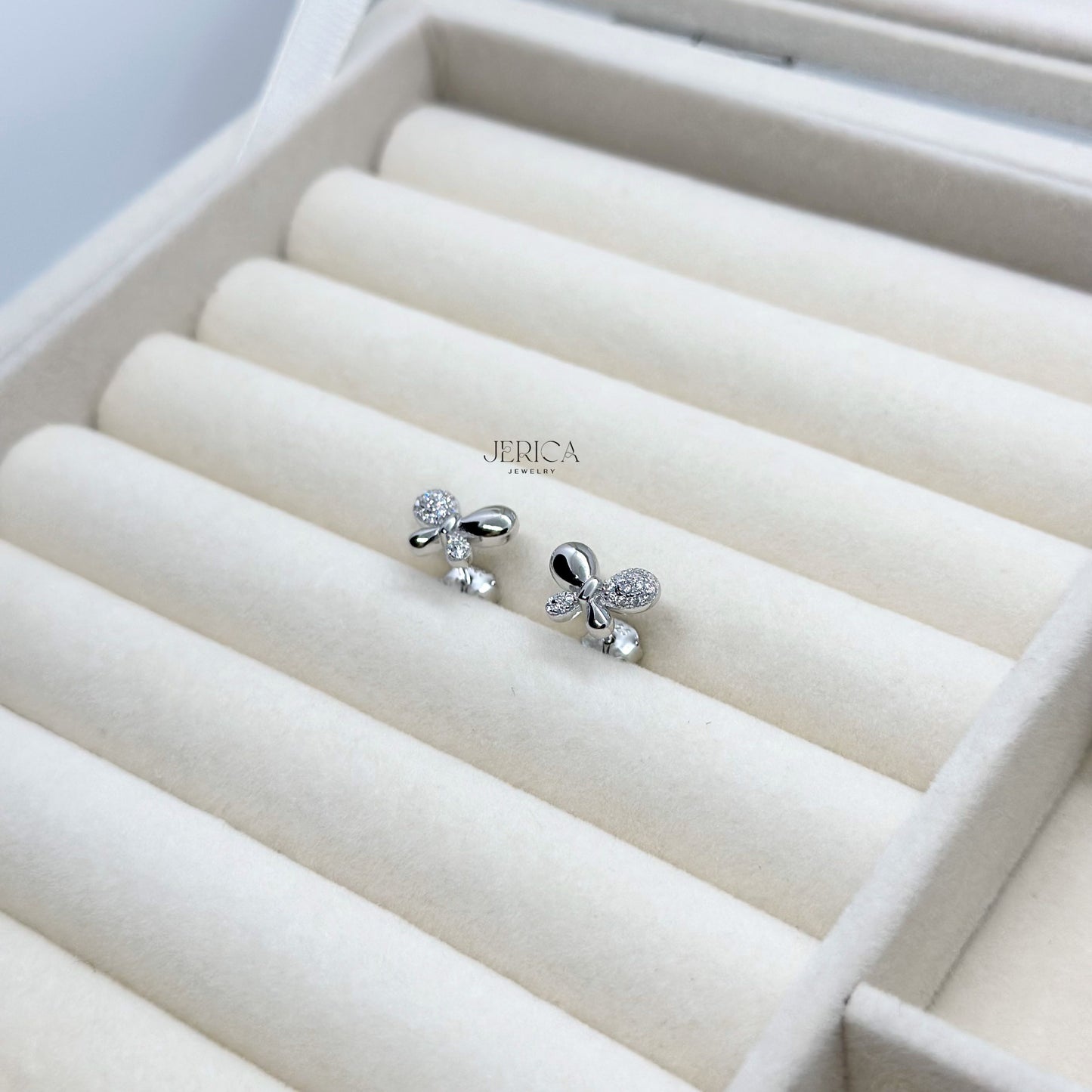 Bowknot Cubic Zirconia Stud Earrings