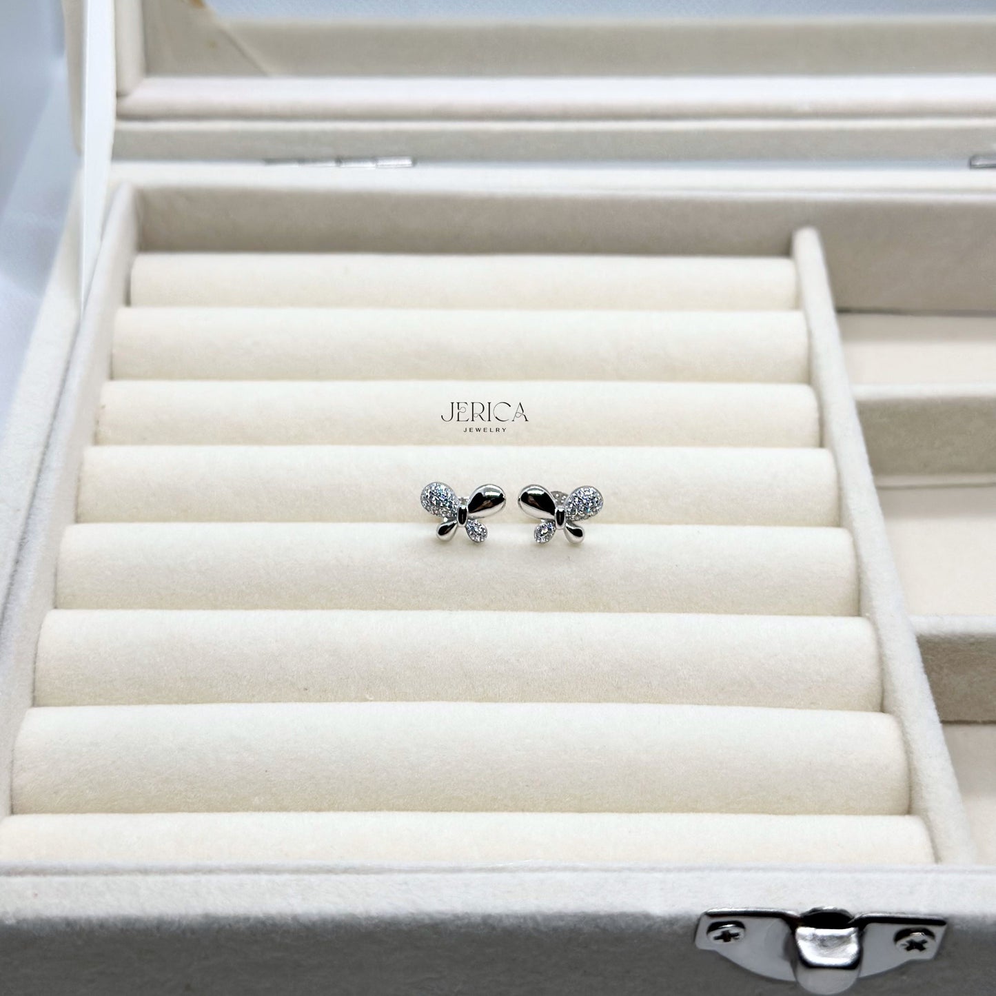 Bowknot Cubic Zirconia Stud Earrings