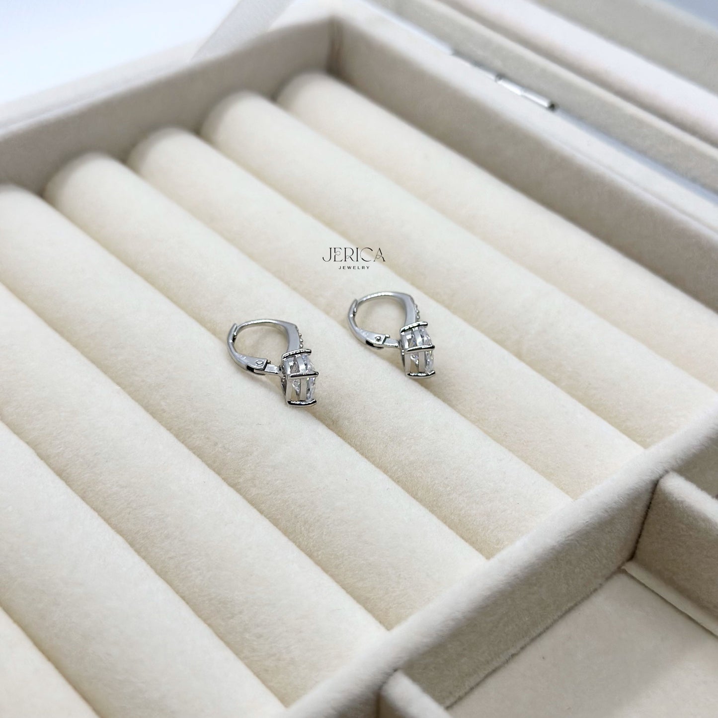 Stunning Square Zirconia Back Drop Earrings