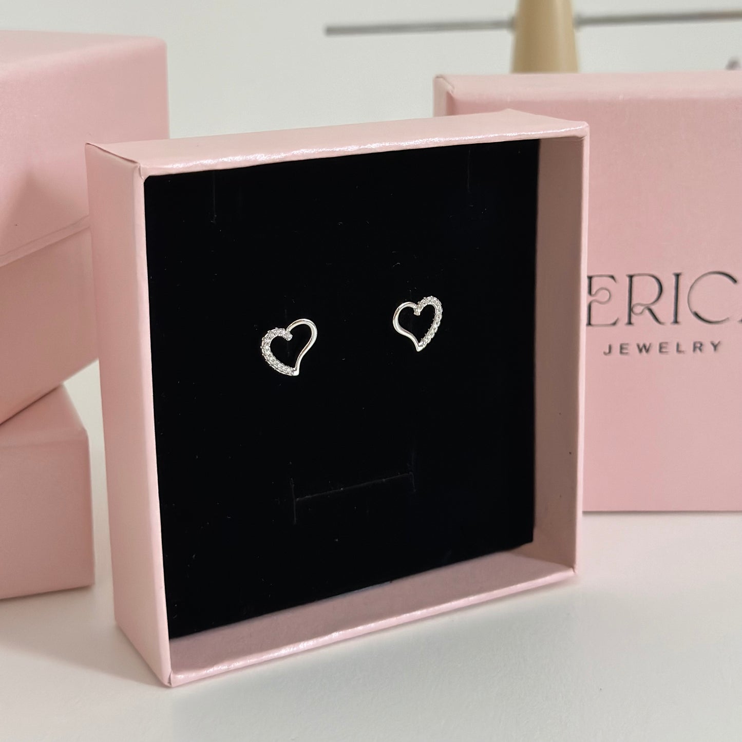 Valentine Love Zirconia Stud Earrings