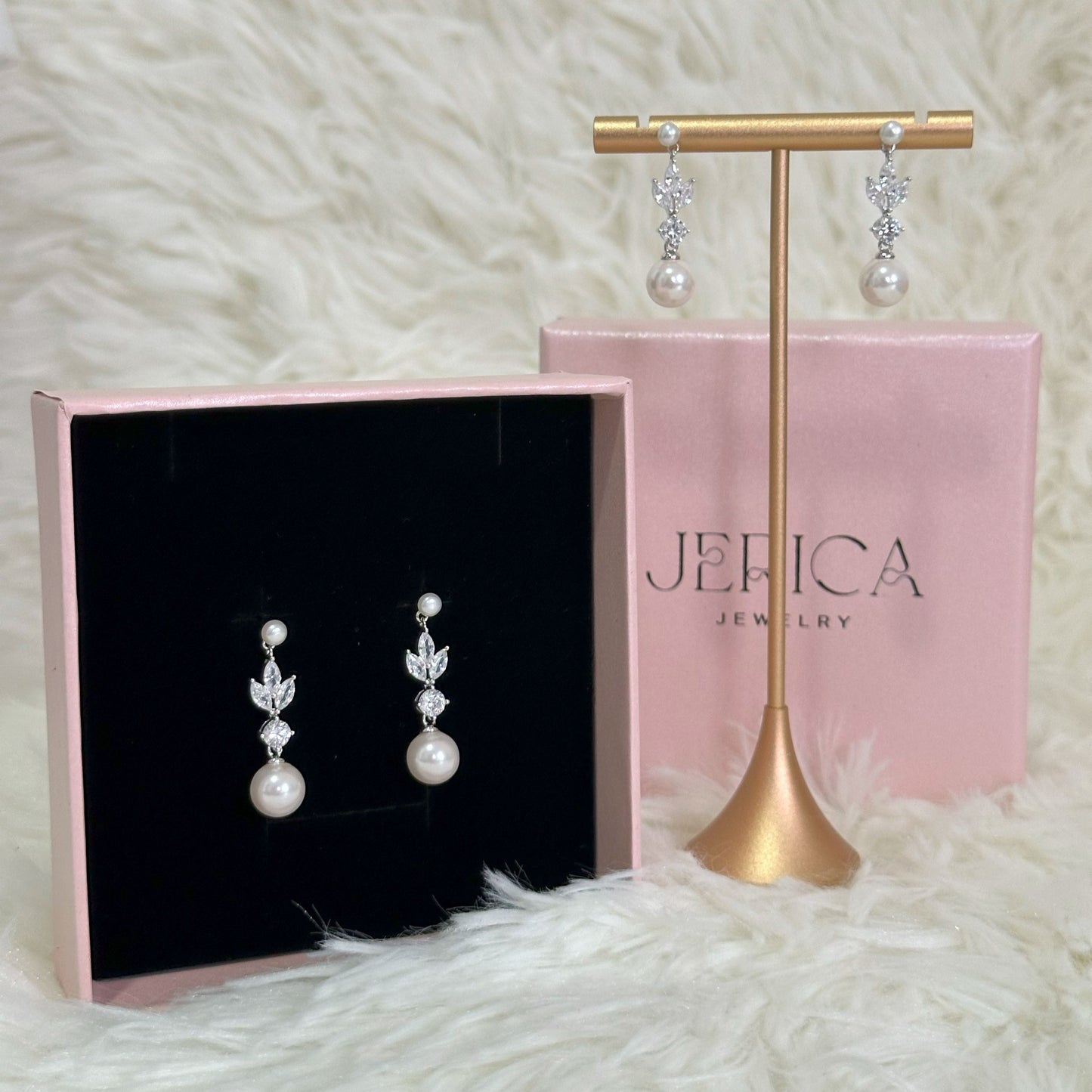 Leafy Luxe Pearl Drops Earrings