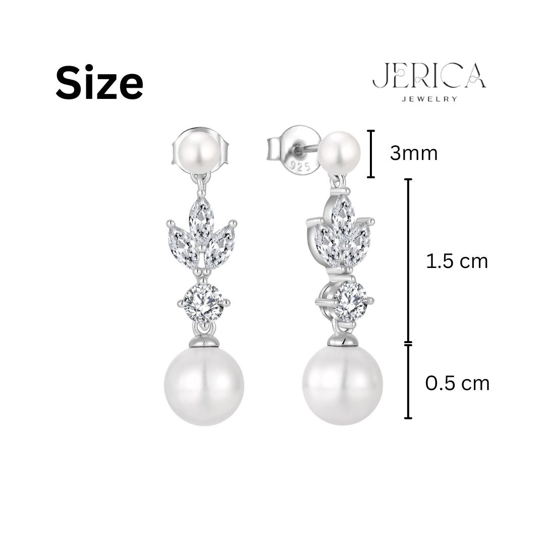 Leafy Luxe Pearl Drops Earrings