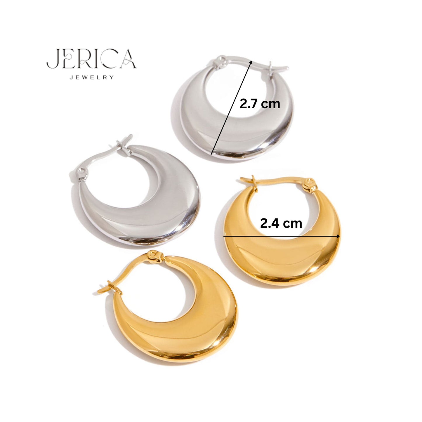 Aurora Curve Hoop Earrings (Gold/Silver)
