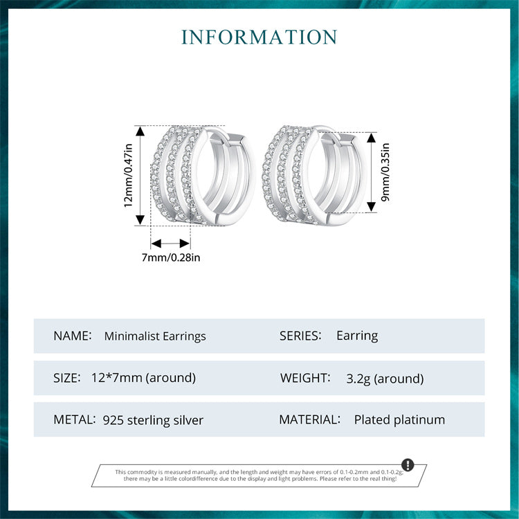 Unique Geometric Cubic Zircon Huggie Earrings