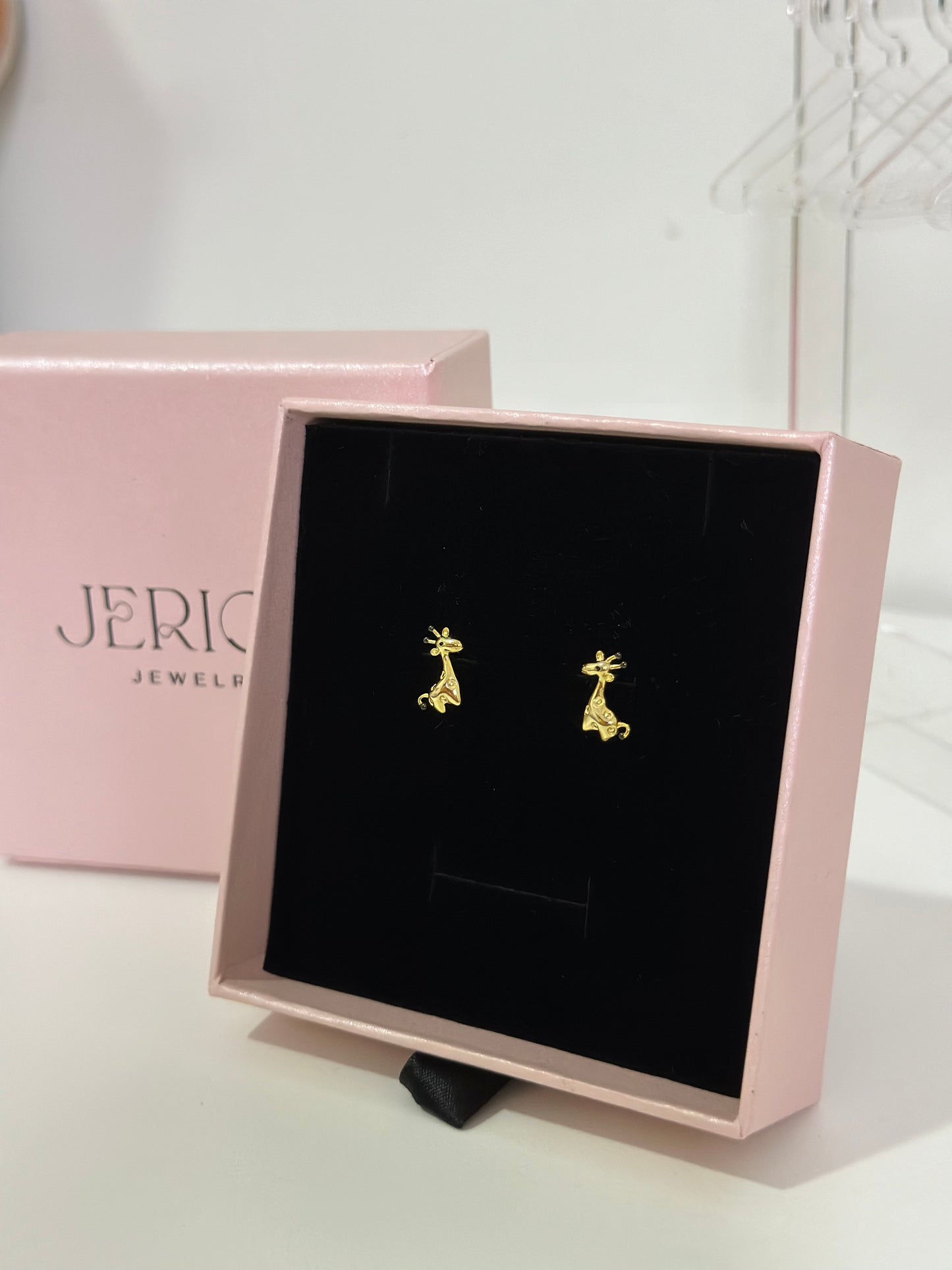 Cute Giraffe Yellow Gold Plated Stud Earrings