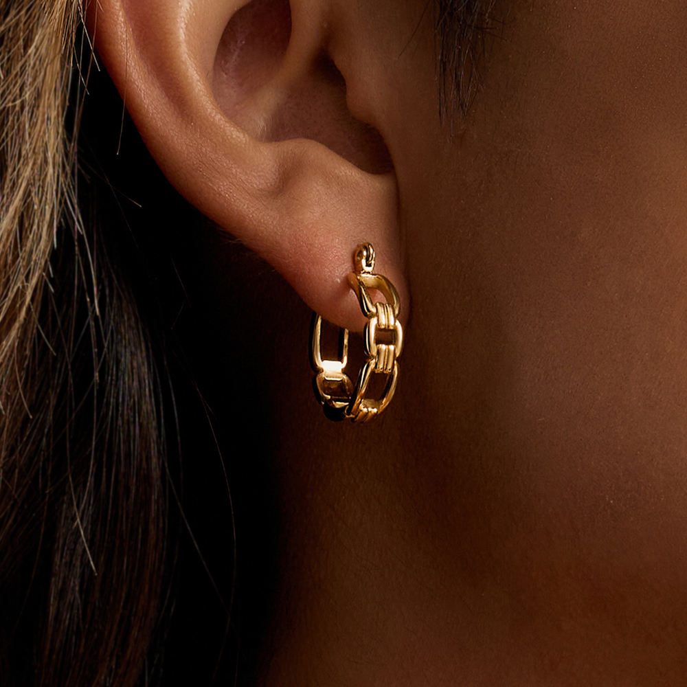Luna Link Hoop Earrings