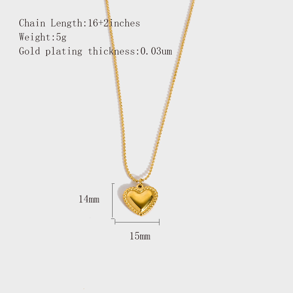 SS 18K Gold Plated Heart Necklaces