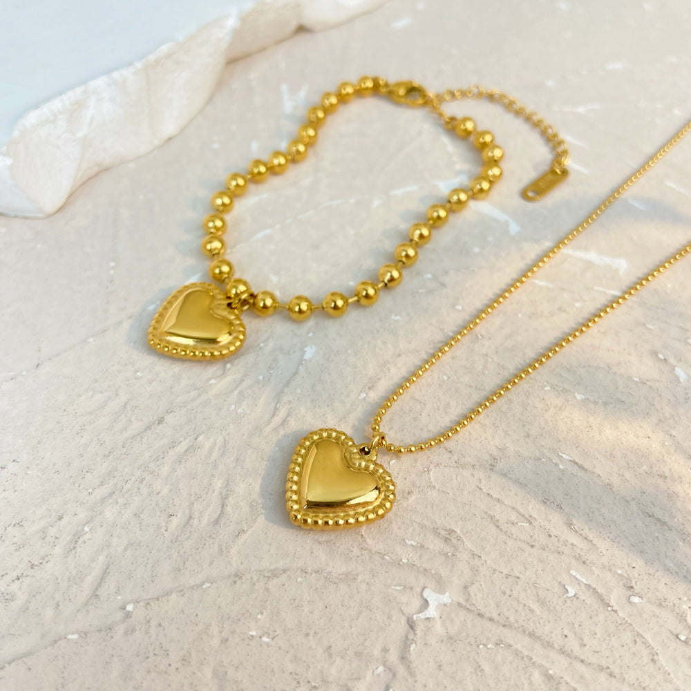 SS 18K Gold Plated Heart Necklaces