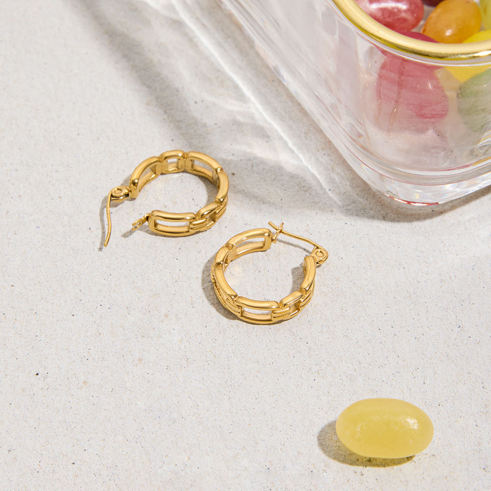 Luna Link Hoop Earrings