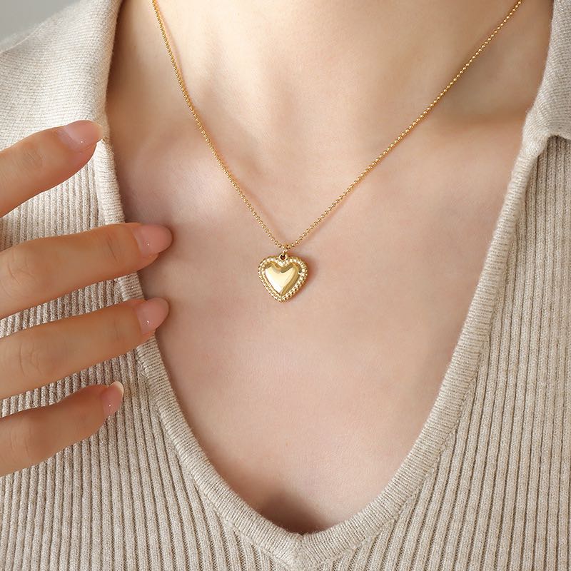 SS 18K Gold Plated Heart Necklaces