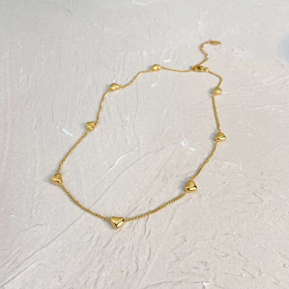 SS 18K Gold Plated Mini Heart Choker