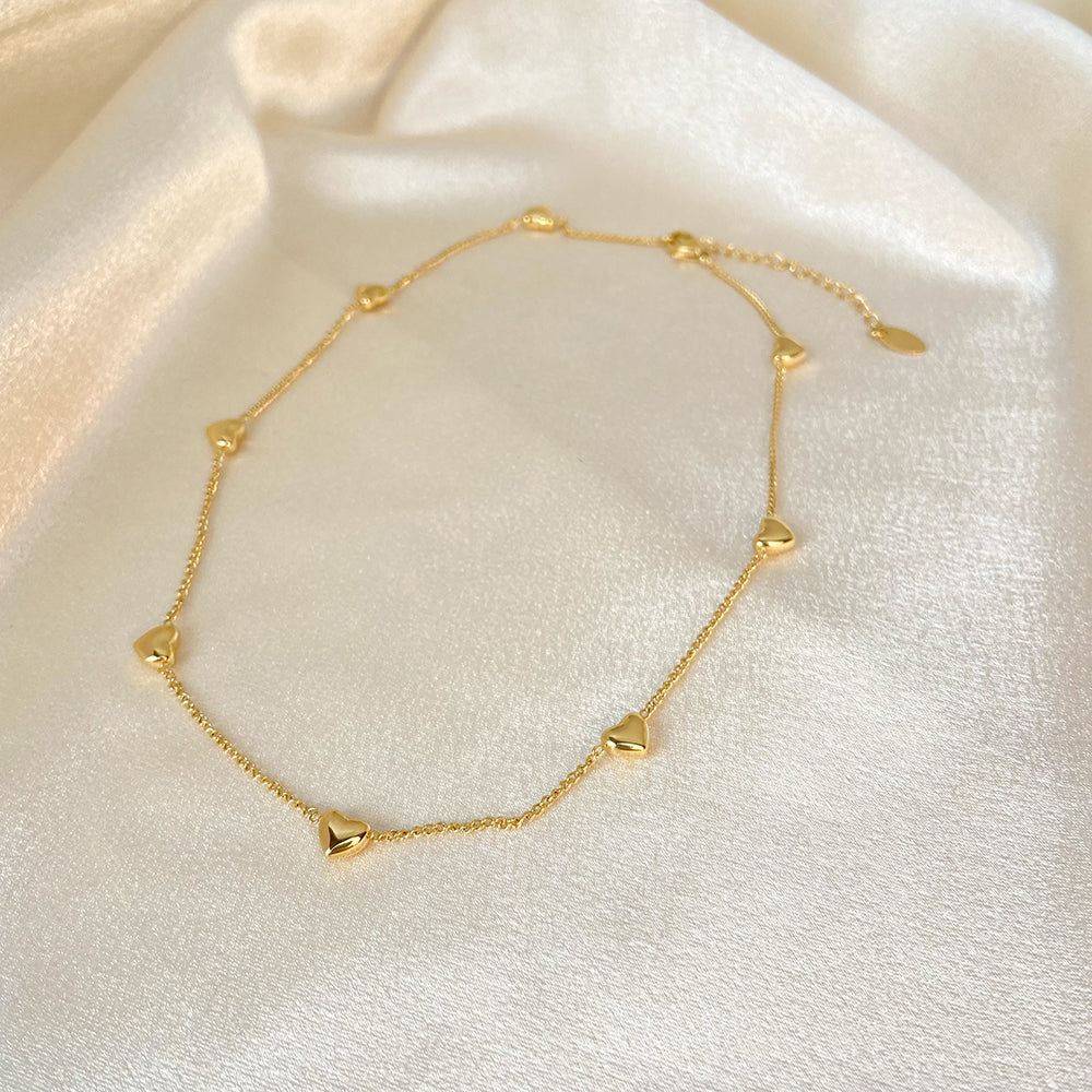 SS 18K Gold Plated Mini Heart Choker