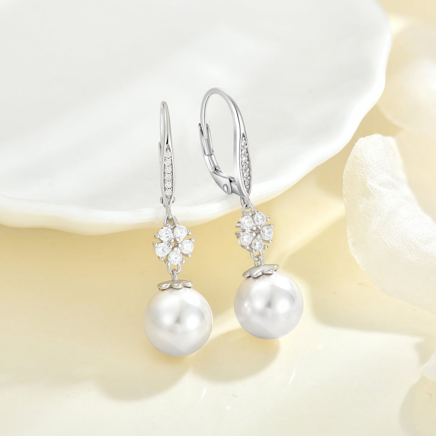 Pearly Blossom Drops Earrings