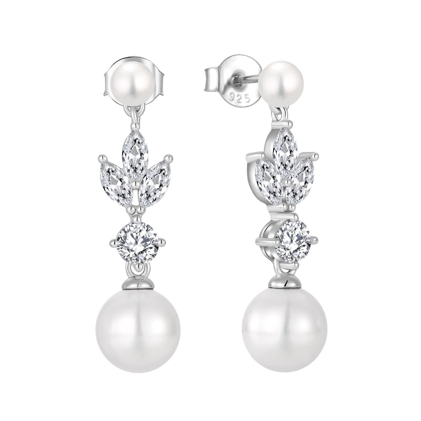 Leafy Luxe Pearl Drops Earrings