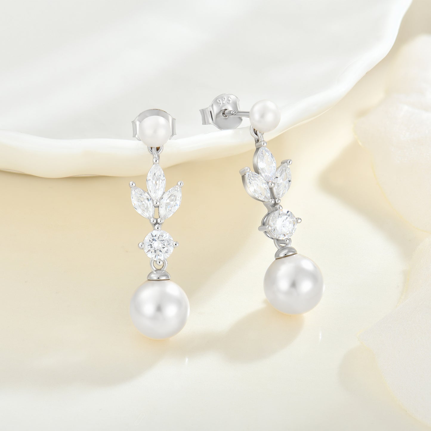 Leafy Luxe Pearl Drops Earrings