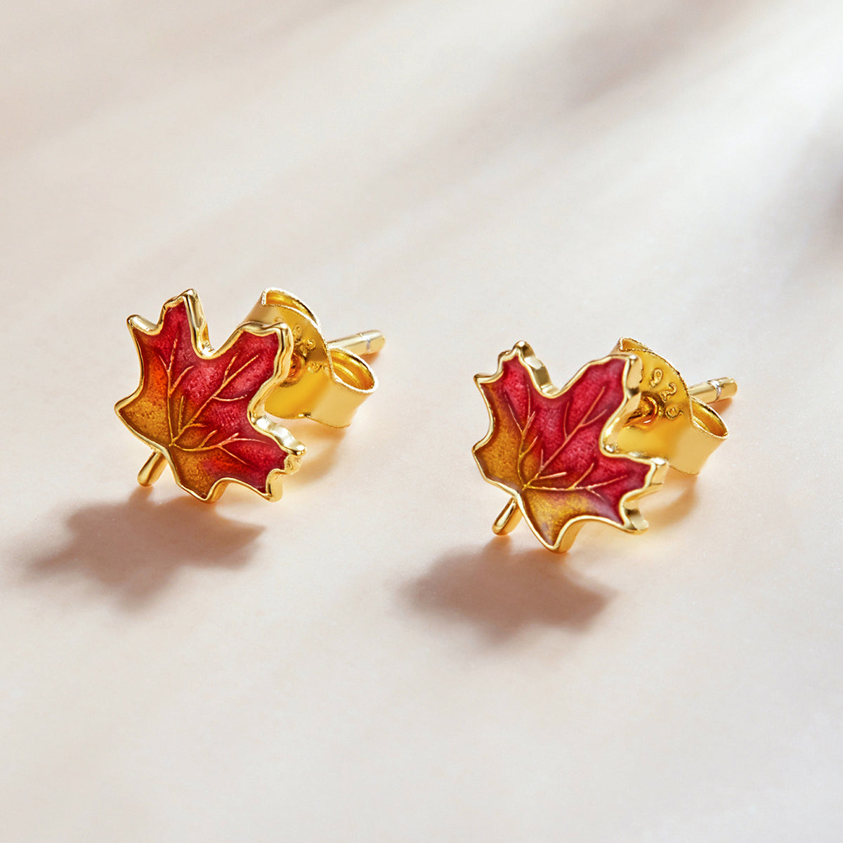 Autumn Maple Leaf Studs Earrings