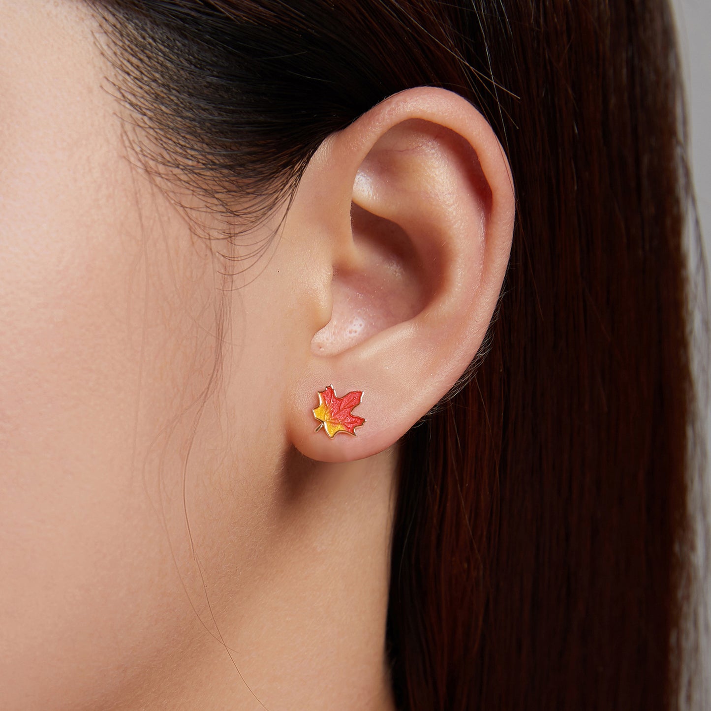 Autumn Maple Leaf Studs Earrings