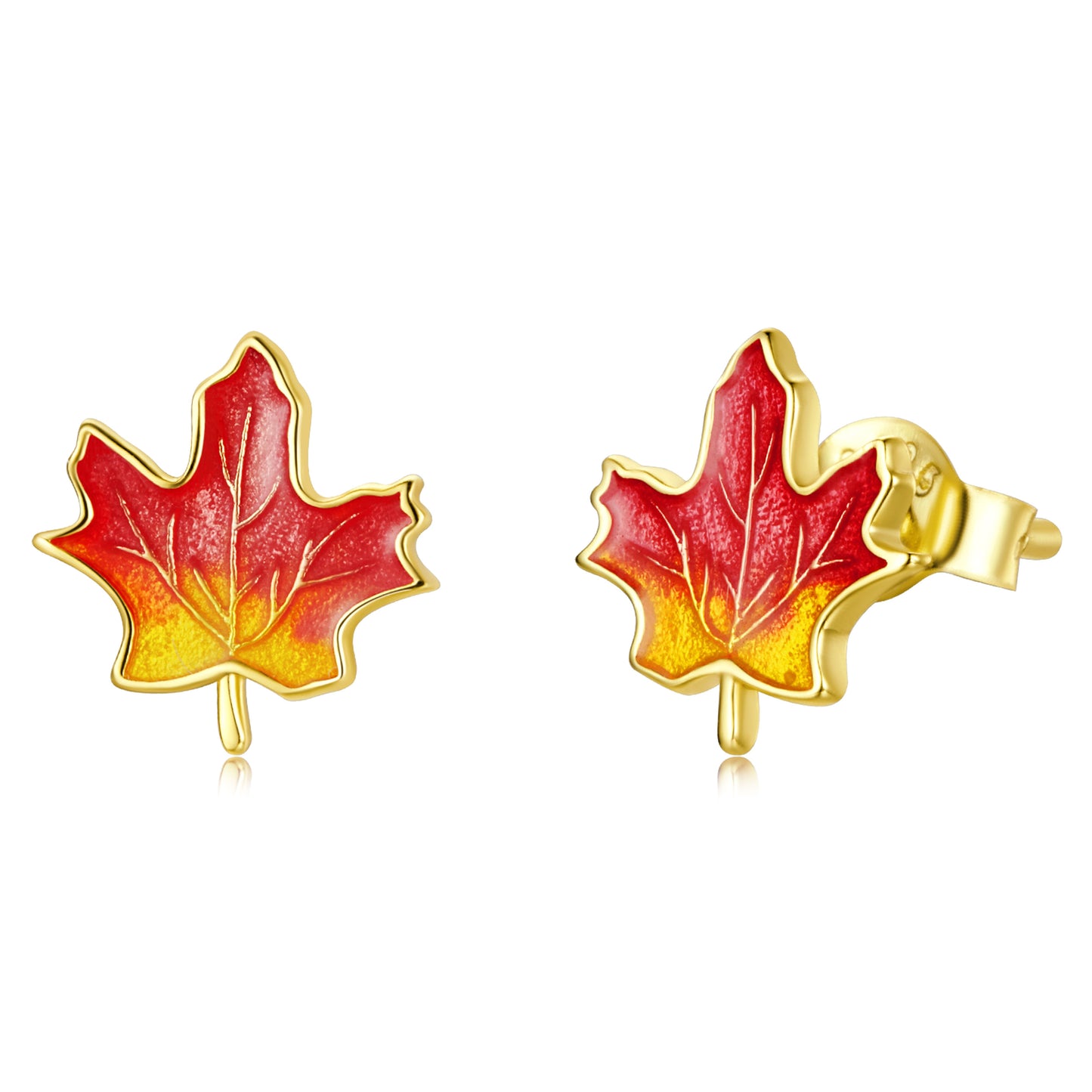 Autumn Maple Leaf Studs Earrings