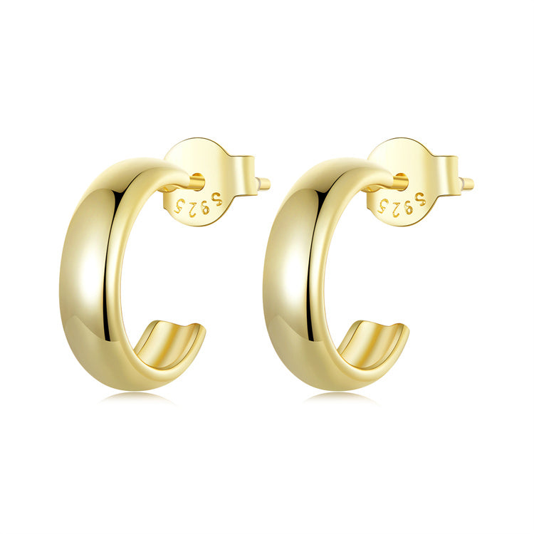 Simple Classic 18K Gold Plated Stud Earrings