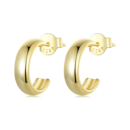 Simple Classic 18K Gold Plated Stud Earrings