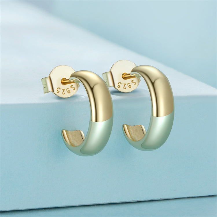 Simple Classic 18K Gold Plated Stud Earrings