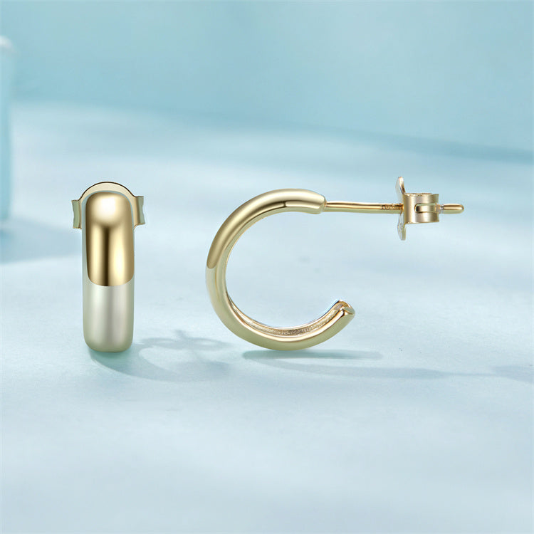 Simple Classic 18K Gold Plated Stud Earrings