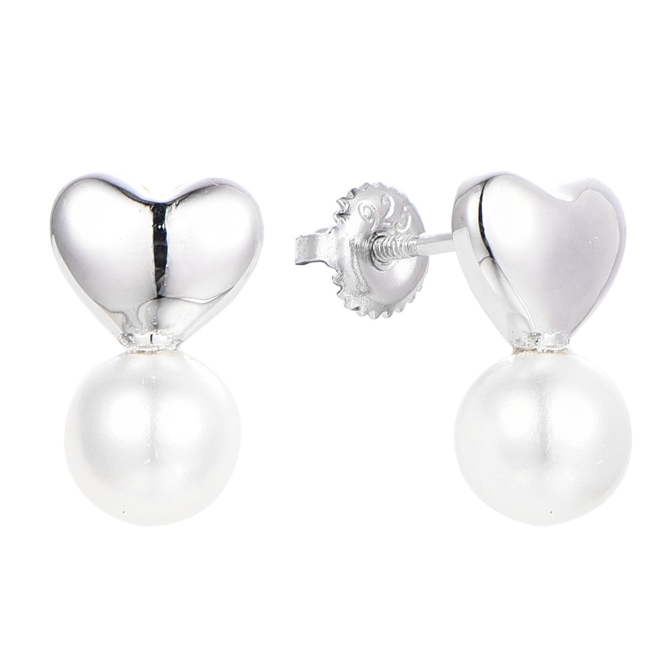 Loving Embrace Pearl Screw Back Earrings