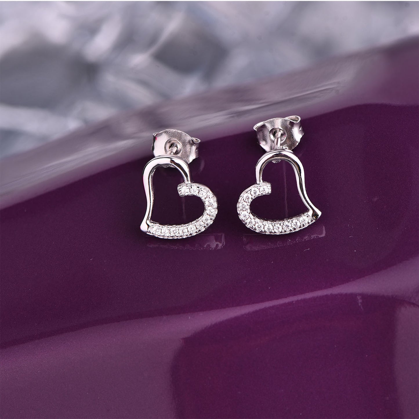 Valentine Love Zirconia Stud Earrings